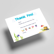 Load image into Gallery viewer, Fill In The Blank Thank You Cards, Mermaid
